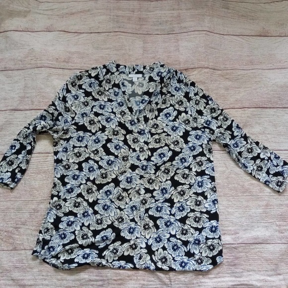 Charter Club floral v-neck blouse sz XXL - Picture 3 of 5